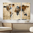 World Map Wall Art – Rustic Earth Tone Canvas Print, Antique by MyGreatCanvas | Canvas Wall Art Prints | Photo Prints & Wall Decor