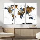 World Map Wall Art Canvas Print, Modern Decorative Framed by MyGreatCanvas | Canvas Wall Art Prints | Photo Prints & Wall Decor