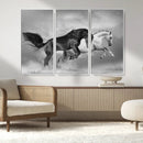 Wild Horses Wall Art Canvas Print – Framed Black and White by MyGreatCanvas | Canvas Wall Art Prints | Photo Prints & Wall Decor
