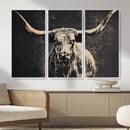 Vintage Texas Longhorn Bull Wall Art Canvas Print, Cow by MyGreatCanvas | Canvas Wall Art Prints | Photo Prints & Wall Decor