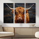 Highland Cow Wall Art Canvas Print, Rustic Farm Animal by MyGreatCanvas | Canvas Wall Art Prints | Photo Prints & Wall Decor