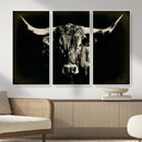 Black Bull Wall Art Canvas Print, Texas Longhorn Portrait by MyGreatCanvas | Canvas Wall Art Prints | Photo Prints & Wall Decor