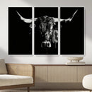Black Bull Wall Art Canvas Print, Dark Longhorn Portrait by MyGreatCanvas | Canvas Wall Art Prints | Photo Prints & Wall Decor