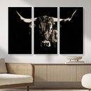 Black Bull Wall Art Canvas Print, Dark Longhorn Portrait by MyGreatCanvas | Canvas Wall Art Prints | Photo Prints & Wall Decor