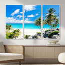 Barbados Beach Wall Art Canvas Print, Palm Tree Ocean by MyGreatCanvas | Canvas Wall Art Prints | Photo Prints & Wall Decor