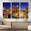 Boston Wall Art Canvas Print, Boston City Downtown Night by MyGreatCanvas | Canvas Wall Art Prints | Photo Prints & Wall Decor