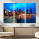 Boston Wall Art Canvas Print, Boston City Downtown Night by MyGreatCanvas | Canvas Wall Art Prints | Photo Prints & Wall Decor