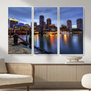 Boston Wall Art Canvas Print, Boston City Downtown Night by MyGreatCanvas | Canvas Wall Art Prints | Photo Prints & Wall Decor