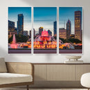 Chicago Wall Art Canvas Print - Chicago City Downtown Night by MyGreatCanvas | Canvas Wall Art Prints | Photo Prints & Wall Decor