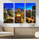 Chicago Wall Art Canvas Print - Chicago City Downtown Night by MyGreatCanvas | Canvas Wall Art Prints | Photo Prints & Wall Decor