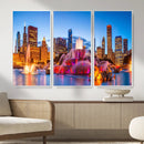 Chicago Wall Art Canvas Print, Chicago City Downtown Night by MyGreatCanvas | Canvas Wall Art Prints | Photo Prints & Wall Decor