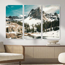 Snowy Mountain Wall Art Canvas Print, Alpine Pine Forest by MyGreatCanvas | Canvas Wall Art Prints | Photo Prints & Wall Decor