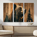 Rustic Bear Wall Art Canvas Print – Woodland Wildlife by MyGreatCanvas | Canvas Wall Art Prints | Photo Prints & Wall Decor