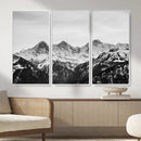 Black and White Mountain Wall Art Canvas Print, Snowy Alpine by MyGreatCanvas | Canvas Wall Art Prints | Photo Prints & Wall Decor
