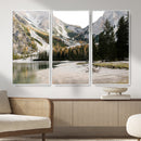 Lake Braies Alpine Landscape Wall Art Canvas Print, by MyGreatCanvas | Canvas Wall Art Prints | Photo Prints & Wall Decor