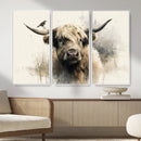 Abstract Highland Cow Wall Art Canvas Print, Rustic Farm by MyGreatCanvas | Canvas Wall Art Prints | Photo Prints & Wall Decor