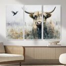 Abstract Highland Cow Animal Wall Art Canvas Print by MyGreatCanvas | Canvas Wall Art Prints | Photo Prints & Wall Decor