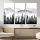 Misty Pine Forest Mountain Landscape Wall Art Canvas Print by MyGreatCanvas | Canvas Wall Art Prints | Photo Prints & Wall Decor