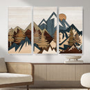 Wood Style Mountain Wall Art Canvas Print, Layered Wood by MyGreatCanvas | Canvas Wall Art Prints | Photo Prints & Wall Decor