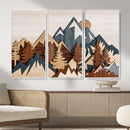 Layered Wooden Mountain Wall Art Canvas Print, Modern Rustic by MyGreatCanvas | Canvas Wall Art Prints | Photo Prints & Wall Decor