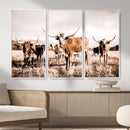 Texas Longhorn Cattle Wall Art Canvas Print, Sepia Western by MyGreatCanvas | Canvas Wall Art Prints | Photo Prints & Wall Decor