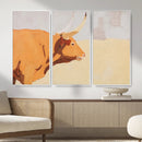 Minimal Longhorn Bull Wall Art Canvas Print, Neutral Western by MyGreatCanvas | Canvas Wall Art Prints | Photo Prints & Wall Decor