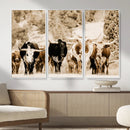 Western Longhorn Herd Wall Art Canvas Print, Sepia Texas by MyGreatCanvas | Canvas Wall Art Prints | Photo Prints & Wall Decor