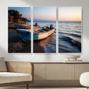 Coastal Fishing Boats Wall Art Canvas Print, Sunset Beach by MyGreatCanvas | Canvas Wall Art Prints | Photo Prints & Wall Decor