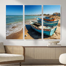 Coastal Fishing Boats Wall Art Canvas Print, Sunset Beach by MyGreatCanvas | Canvas Wall Art Prints | Photo Prints & Wall Decor