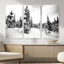 Black and White Snowy Pine Forest Wall Art Canvas Print, by MyGreatCanvas | Canvas Wall Art Prints | Photo Prints & Wall Decor