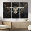 Rustic Longhorn Bull Wall Art Canvas Print – Vintage Western by MyGreatCanvas | Canvas Wall Art Prints | Photo Prints & Wall Decor