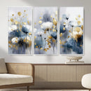 Large Abstract Flowers Wall Art Canvas Print – Gold and Blue by MyGreatCanvas | Canvas Wall Art Prints | Photo Prints & Wall Decor