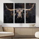 Abstract Longhorn Bull Wall Art Canvas Print – Rustic by MyGreatCanvas | Canvas Wall Art Prints | Photo Prints & Wall Decor