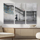 Banksy Girl with Butterflies Street Art Wall Art Canvas by MyGreatCanvas | Canvas Wall Art Prints | Photo Prints & Wall Decor