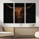 Highland Cow Wall Art Canvas Print – Moody Dark Rustic by MyGreatCanvas | Canvas Wall Art Prints | Photo Prints & Wall Decor