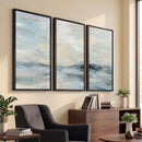 Abstract Coastal Landscape Wall Art Canvas Print – Soft Blue