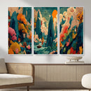 Colorful Japanese Landscape Print: Maximalist Panoramic Wall by MyGreatCanvas | Canvas Wall Art Prints | Photo Prints & Wall Decor
