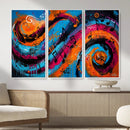 Geometric Abstract Wall Art Canvas Print, Orange Blue by MyGreatCanvas | Canvas Wall Art Prints | Photo Prints & Wall Decor