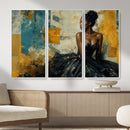 Elegant Woman Canvas Wall Art — Black Gold Gown Fashion by MyGreatCanvas | Canvas Wall Art Prints | Photo Prints & Wall Decor