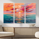 Bold Palette Knife Ocean Sunset Canvas — Orange Pink Teal by MyGreatCanvas | Canvas Wall Art Prints | Photo Prints & Wall Decor
