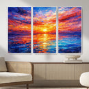 Colorful Knife Ocean Sunset Canvas — Orange Pink Teal by MyGreatCanvas | Canvas Wall Art Prints | Photo Prints & Wall Decor