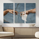 Funny Bathroom Canvas Wall Art, Michelangelo Creation of by MyGreatCanvas | Canvas Wall Art Prints | Photo Prints & Wall Decor