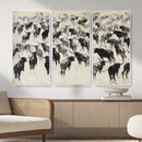 Longhorn Cattle Canvas Wall Art, Black White Stampede Ink by MyGreatCanvas | Canvas Wall Art Prints | Photo Prints & Wall Decor
