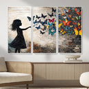 Banksy Butterfly Girl Wall Art Canvas Print, Framed Street by MyGreatCanvas | Canvas Wall Art Prints | Photo Prints & Wall Decor