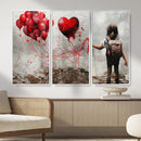 Girl Graffiti Wall Art Canvas Print, Red Balloon Heart by MyGreatCanvas | Canvas Wall Art Prints | Photo Prints & Wall Decor