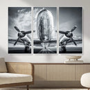 Propeller Plane Wall Art Canvas Print, Black and White by MyGreatCanvas | Canvas Wall Art Prints | Photo Prints & Wall Decor