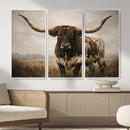 Longhorn Bull Wall Art Canvas Print, Western Farmhouse by MyGreatCanvas | Canvas Wall Art Prints | Photo Prints & Wall Decor