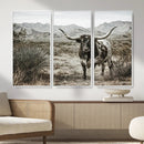 Texas Longhorn Bull Wall Art Canvas Print, Western Farmhouse by MyGreatCanvas | Canvas Wall Art Prints | Photo Prints & Wall Decor