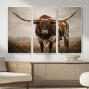 Texas Longhorn Canvas Wall Art Western Bull Desert Moody by MyGreatCanvas | Canvas Wall Art Prints | Photo Prints & Wall Decor