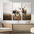 Texas Longhorn Canvas Wall Art Western Bull Desert Moody by MyGreatCanvas | Canvas Wall Art Prints | Photo Prints & Wall Decor
